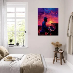 Pianiste de jazz et ciel surréaliste Pianiste de jazz et ciel surréaliste