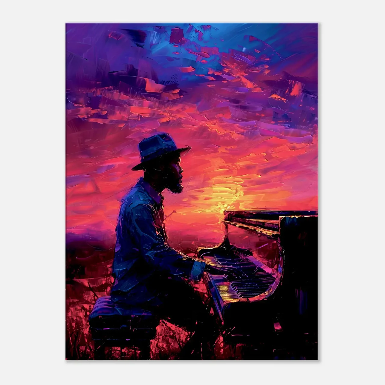 Pianiste de jazz et ciel surréaliste Pianiste de jazz et ciel surréaliste