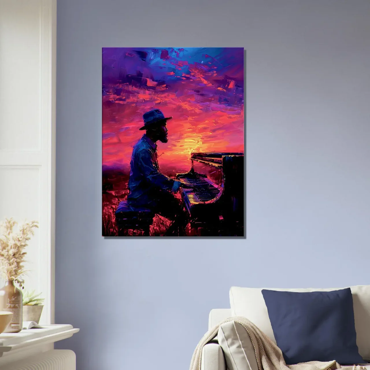 Pianiste de jazz et ciel surréaliste Pianiste de jazz et ciel surréaliste