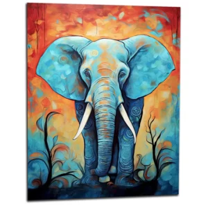Tableau Aquarelle Vibrante Eléphant majestueux Tableau Aquarelle Vibrante Eléphant majestueux