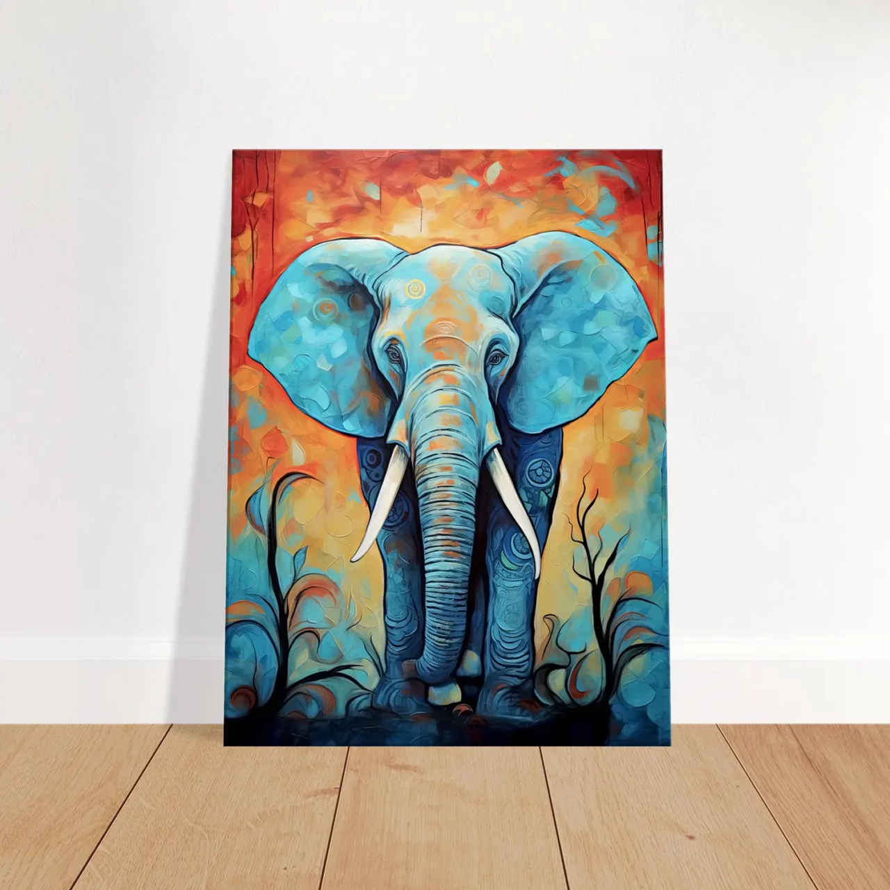 Tableau Aquarelle Vibrante Eléphant majestueux