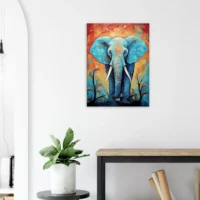 Tableau Aquarelle Vibrante Eléphant majestueux