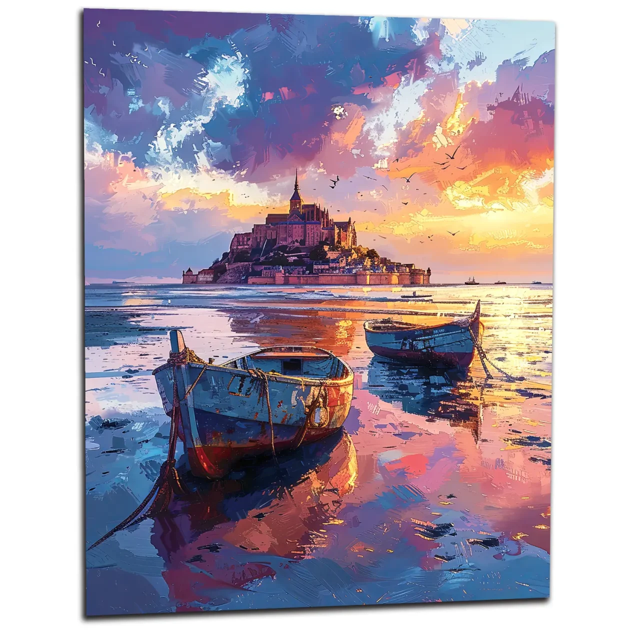Tableau Bateaux et Mont Saint-Michel