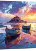 Tableau Bateaux et Mont Saint Michel Tableau Bateaux et Mont Saint-Michel