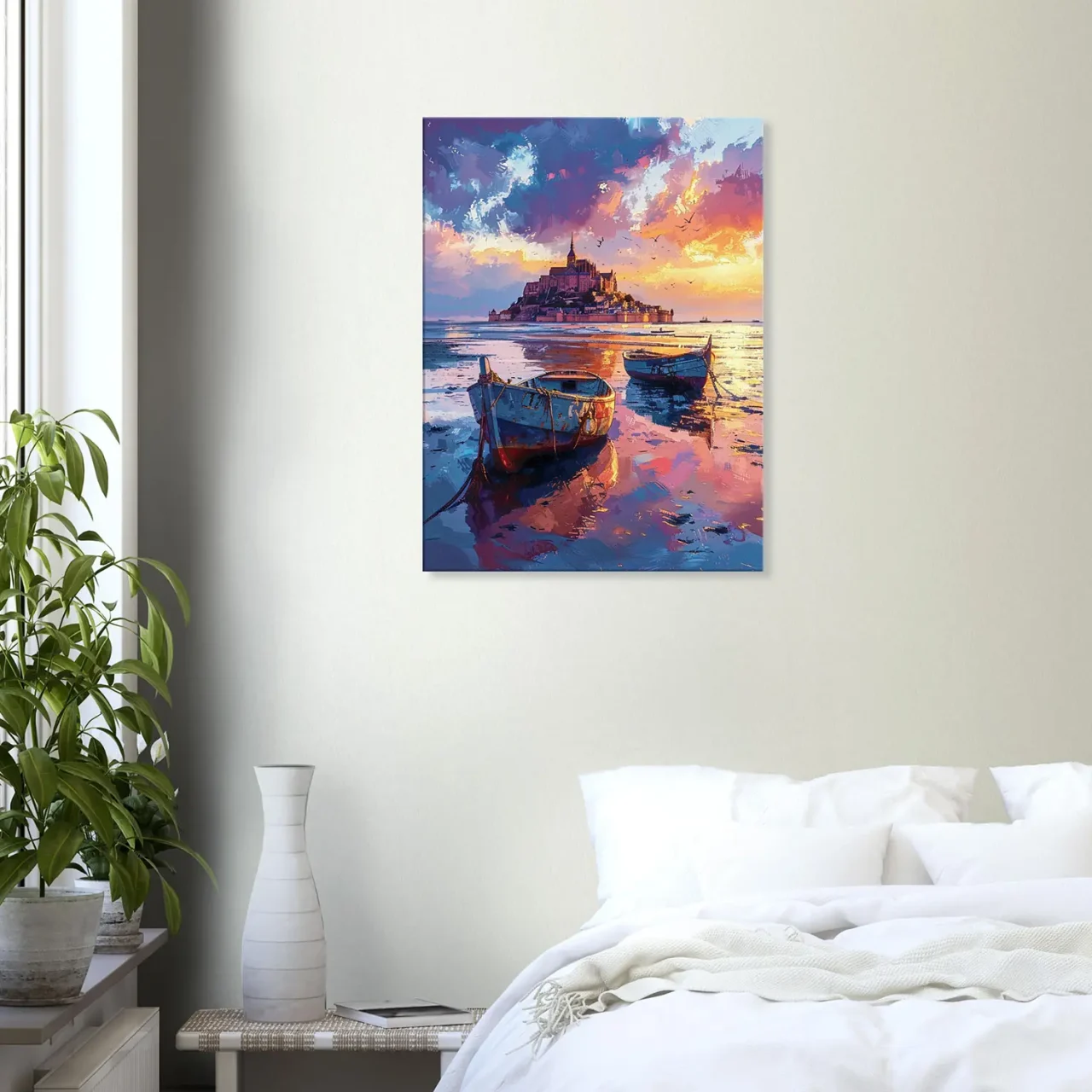 Tableau Bateaux et Mont Saint-Michel