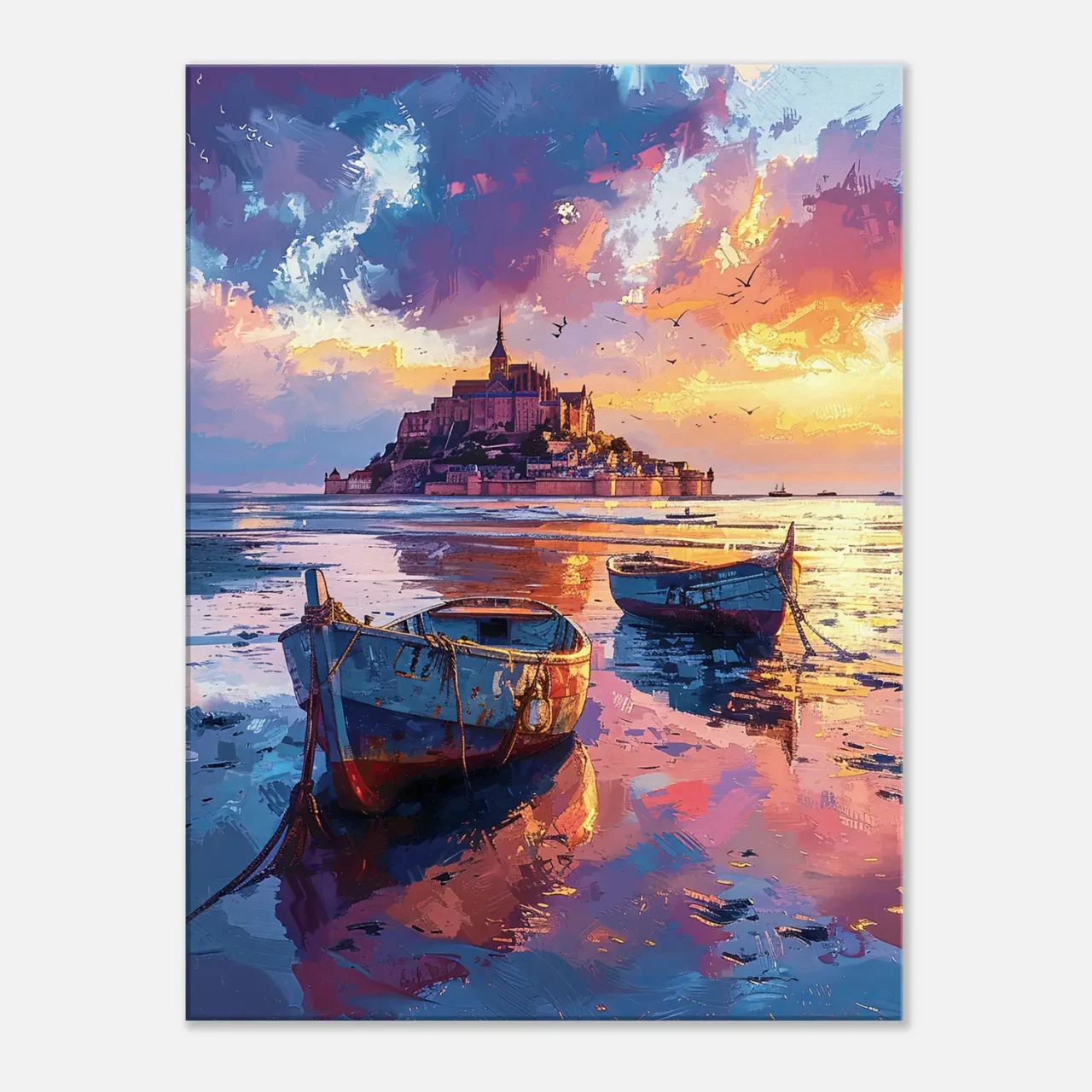 Tableau Bateaux et Mont Saint-Michel