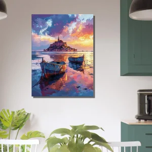 Tableau Bateaux et Mont Saint-Michel