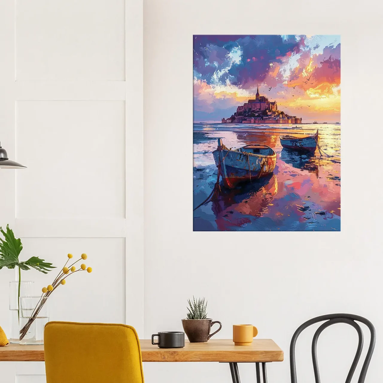 Tableau Bateaux et Mont Saint-Michel