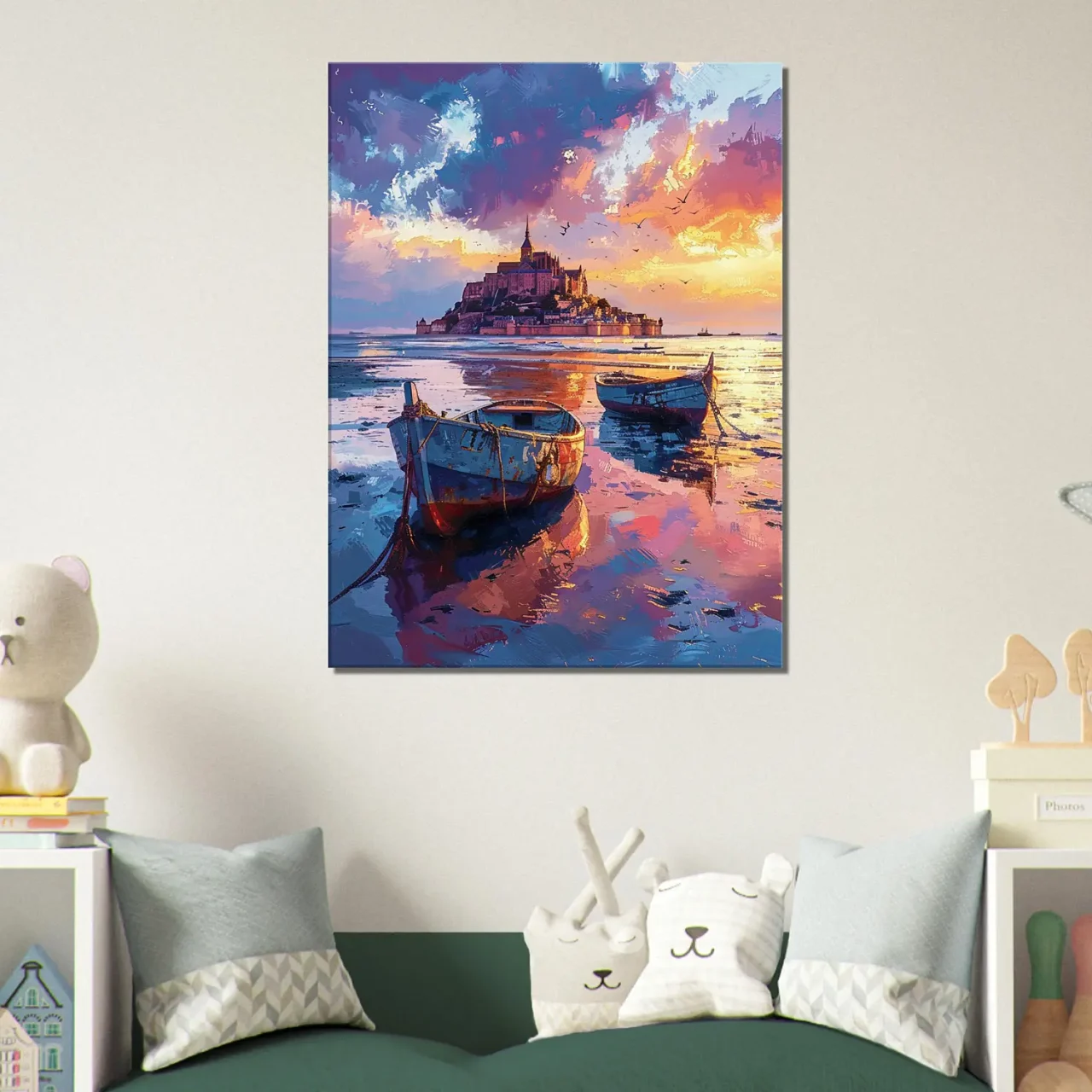 Tableau Bateaux et Mont Saint-Michel