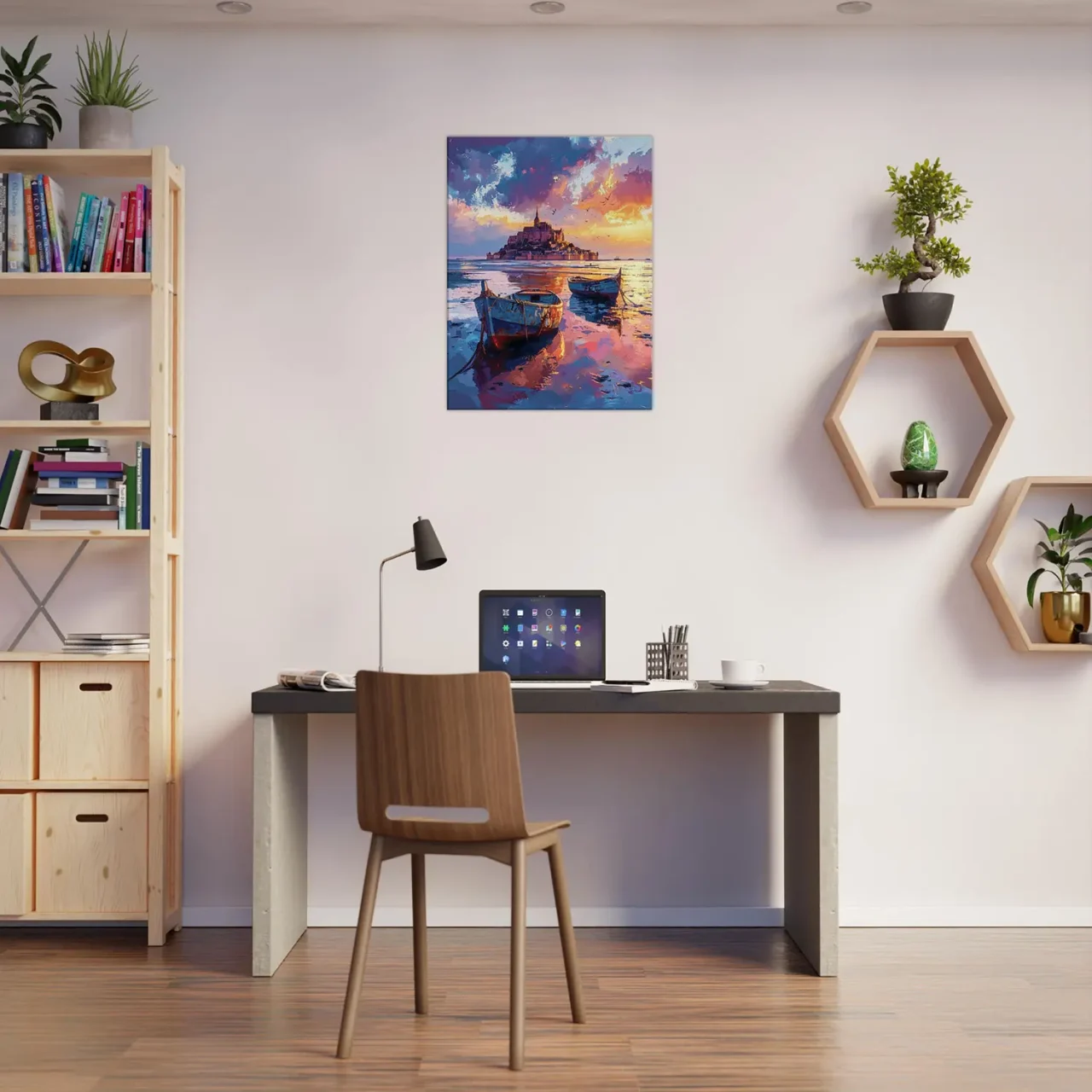 Tableau Bateaux et Mont Saint-Michel