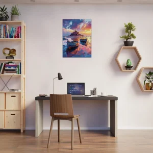 Tableau Bateaux et Mont Saint-Michel