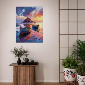 Tableau Bateaux et Mont Saint-Michel