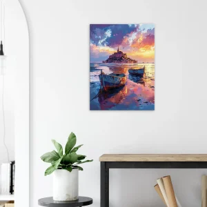 Tableau Bateaux et Mont Saint-Michel