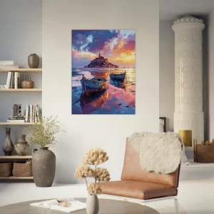 Tableau Bateaux et Mont Saint-Michel