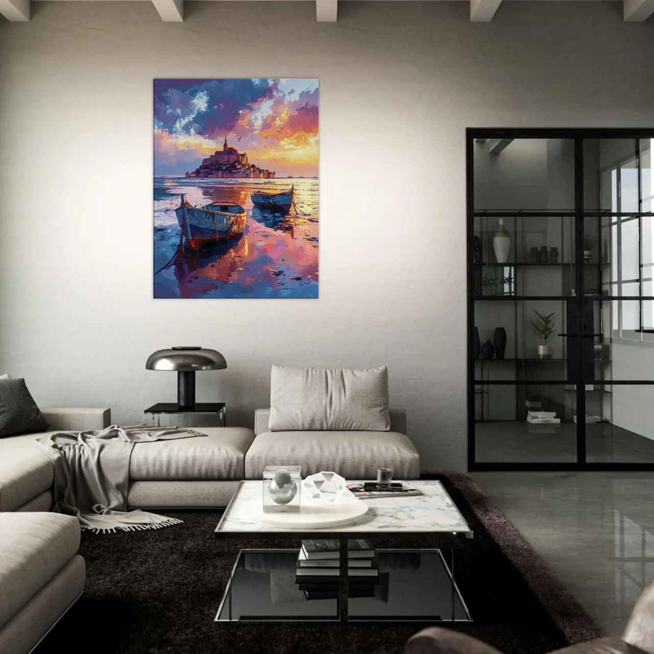 Tableau Bateaux et Mont Saint-Michel