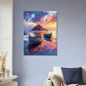 Tableau Bateaux et Mont Saint-Michel