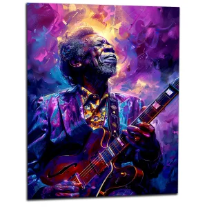 Tableau Guitariste de Blues – portrait artistique