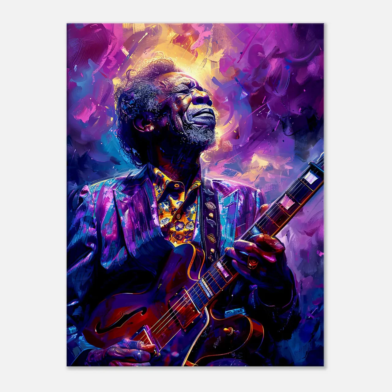 Tableau Guitariste de Blues – portrait artistique