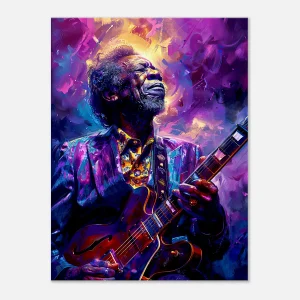 Tableau Guitariste de Blues – portrait artistique