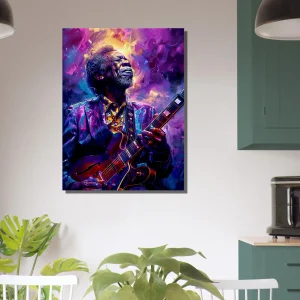 Tableau Guitariste de Blues – portrait artistique