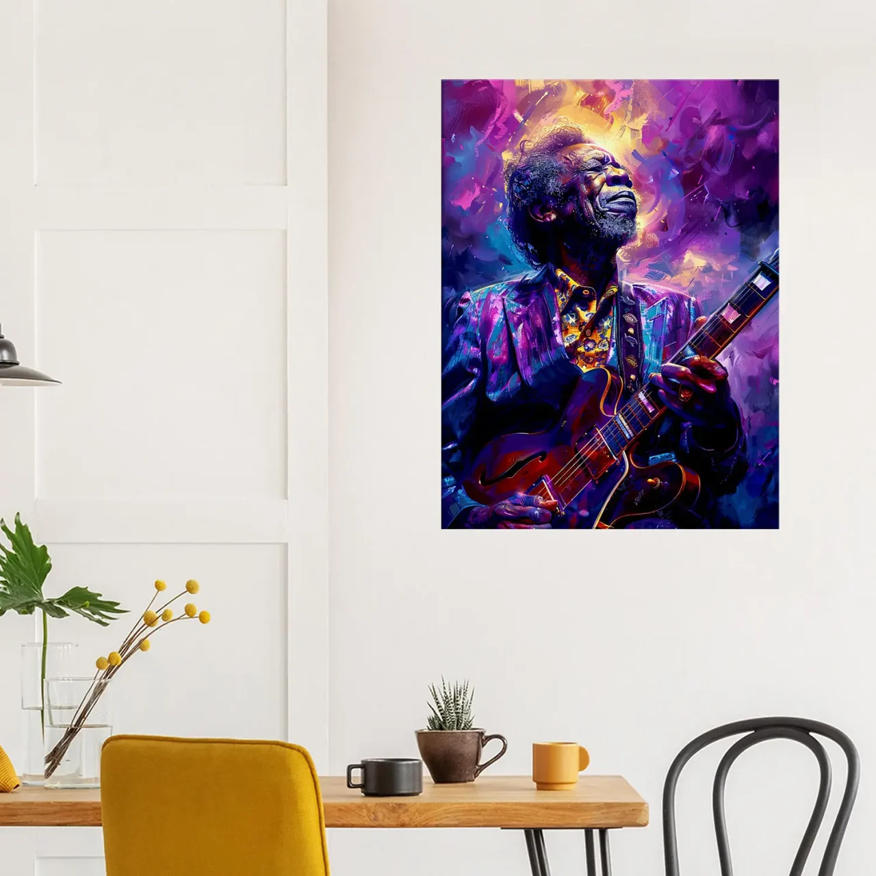 Tableau Guitariste de Blues – portrait artistique