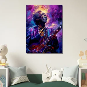 Tableau Guitariste de Blues - portrait artistique
