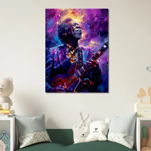 Tableau Guitariste de Blues – portrait artistique