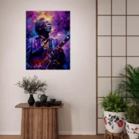 Tableau Guitariste de Blues – portrait artistique