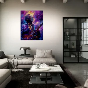 Tableau Guitariste de Blues – portrait artistique