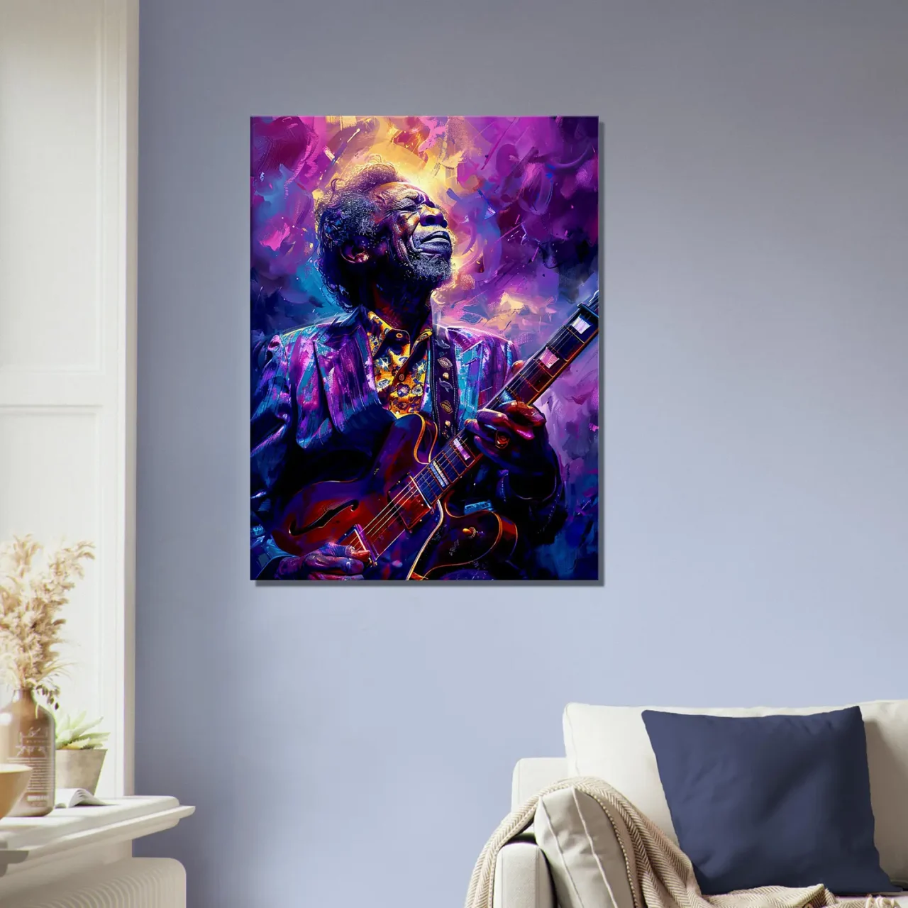 Tableau Guitariste de Blues – portrait artistique
