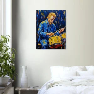 Tableau Van Gogh jouant de la batterie