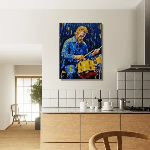 Tableau Van Gogh jouant de la batterie