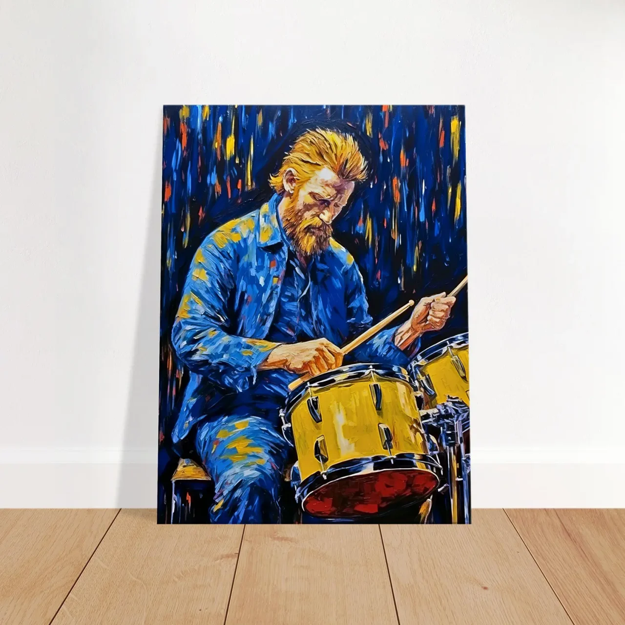 Tableau Van Gogh jouant de la batterie