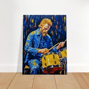 Tableau Van Gogh jouant de la batterie