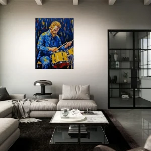 Tableau Van Gogh jouant de la batterie