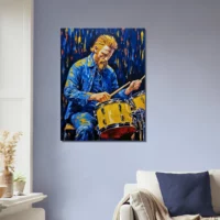 Tableau Van Gogh jouant de la batterie Tableau Van Gogh jouant de la batterie