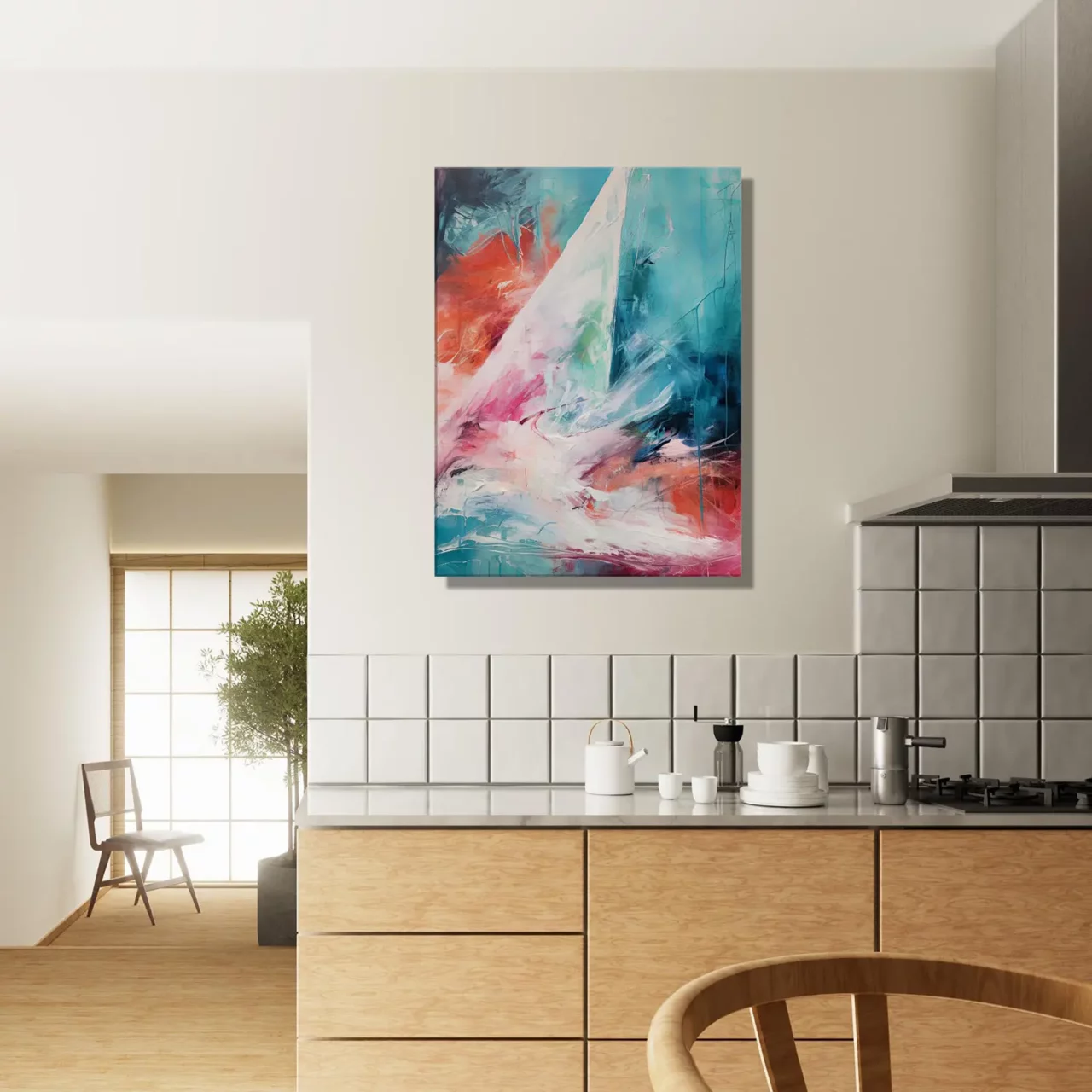 Tableau abstrait surf et mouvement de l’océan