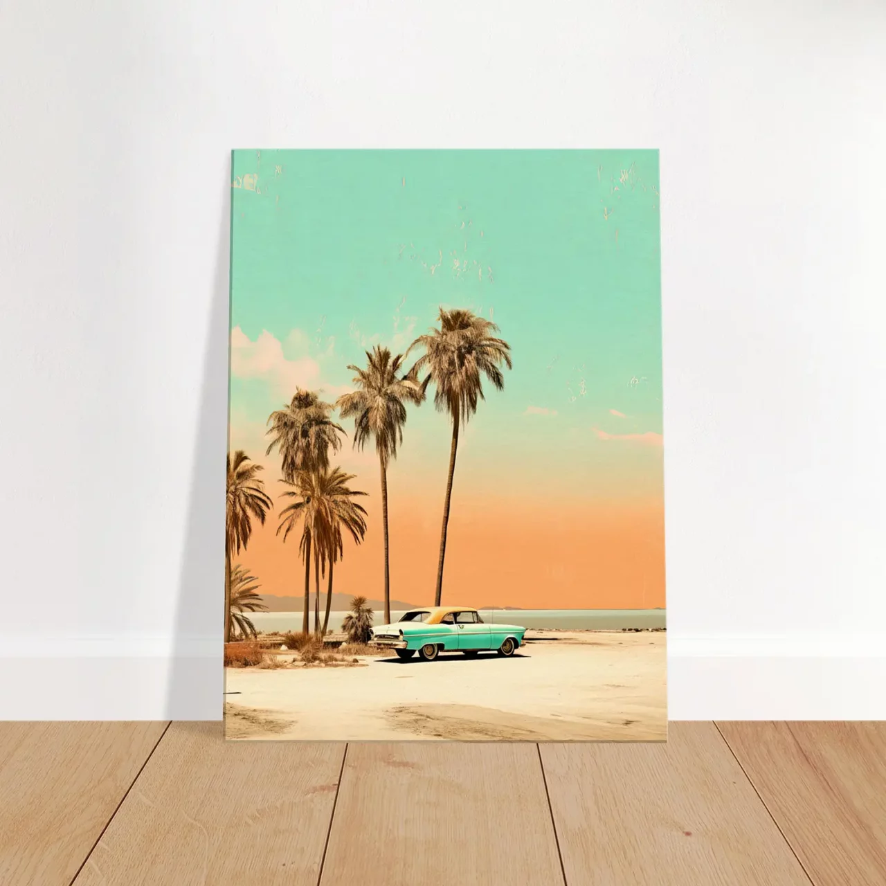 Toile Plage de Cuba et voiture rétro Toile Plage de Cuba et voiture rétro