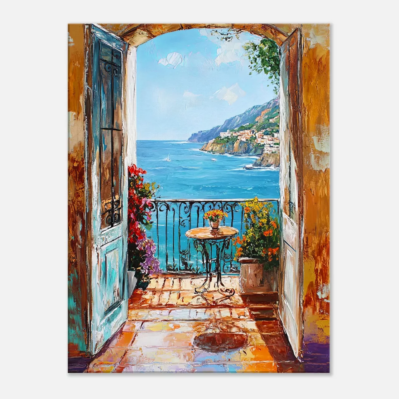 Toile Vue méditerranéenne style Ribeiro Toile Vue méditerranéenne style Ribeiro