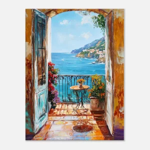 Toile Vue méditerranéenne style Ribeiro Toile Vue méditerranéenne style Ribeiro