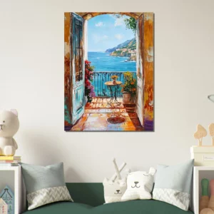 Toile Vue méditerranéenne style Ribeiro Toile Vue méditerranéenne style Ribeiro