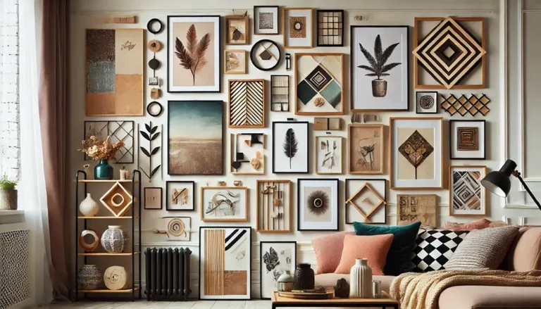 d'un mur vide à un espace artistique - illustration de tableaux sur un mur