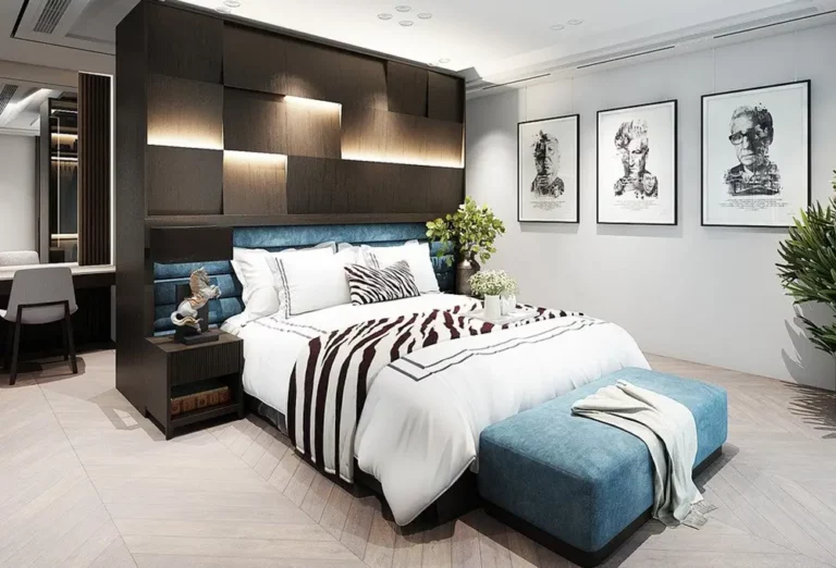 chambre moderne, décoration simple et apaisante pour un sommeil réparateur