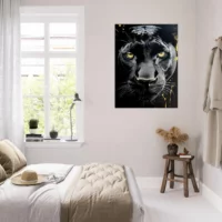 Toile le regard de la panthère noire Toile le regard de la panthère noire