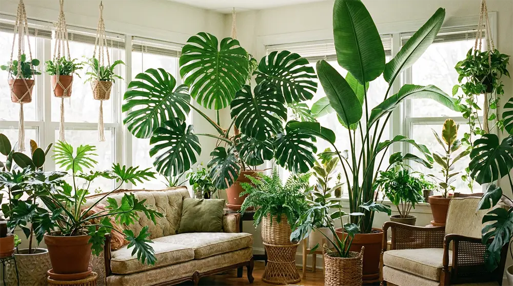 Collection de plantes tropicales d'intérieur