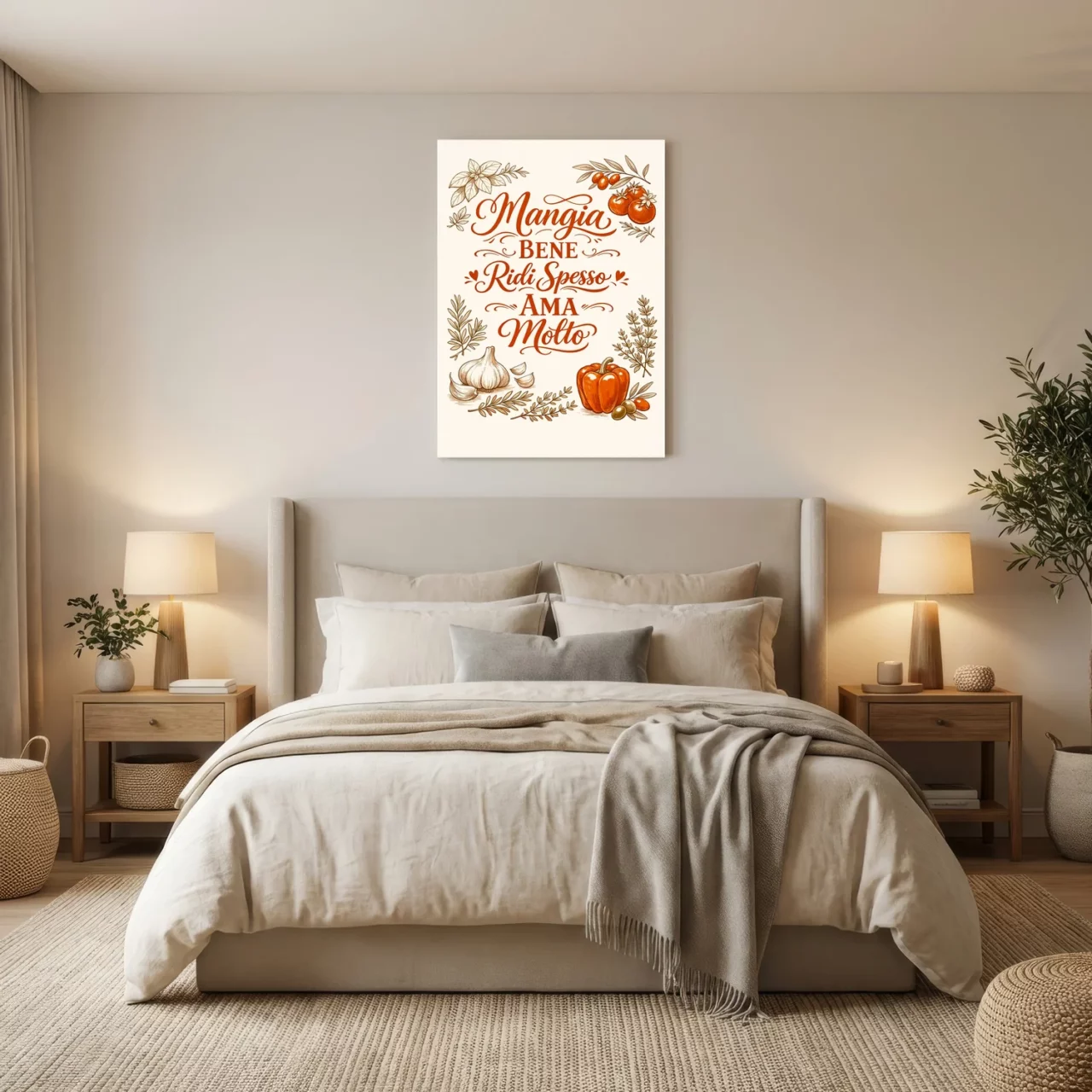 Toile Mangia Bene Ridi Spesso Ama Molto – Sagesse italienne et art de vivre Toile Mangia Bene Ridi Spesso Ama Molto - Sagesse Italienne et Art de Vivre - mise en scène 5